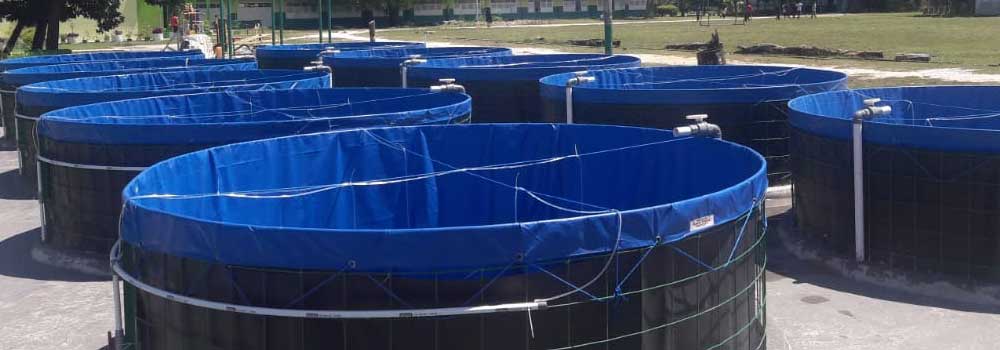 Pembuatan kolam bioflok menggunakan Geomembrane HDPE